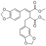 CAS 登录号：103001-05-4, Dehydroheliobuphthalmin, (E)-(1,3-苯并二恶茂-5-甲基)(1,3-苯并二恶茂-5-亚甲基)丁二酸二甲酯