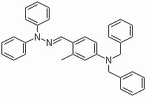 structure of CAS# 103079-11-4, 2-Methyl-4-dibenzylaminobenzaldehyde-1,1-diphenylhydrazone