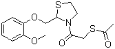 CAS 登录号：103181-72-2, 愈创司坦, S-[2-[2-[(2-甲氧基苯氧基)甲基]-3-四氢噻唑基]-2-氧代乙基]硫代乙酸酯