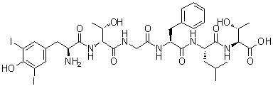 CAS 登录号：103213-63-4, N-(3,5-二碘-L-酪氨酰)-D-苏氨酰甘氨酰-L-苯丙氨酰-L-亮氨酰-L-苏氨酸