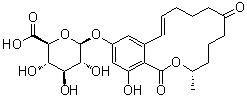 CAS # 1032558-19-2, (3S,11E)-3,4,5,6,7,8,9,10-Octahydro-16-hydroxy-3-methyl-1,7-dioxo-1H-2-benzoxacyclotetradecin-14-yl beta-D-glucopyranosiduronic acid