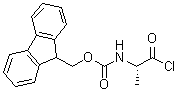 structure of CAS# 103321-50-2, N-[(1S)-1-(Chlorocarbonyl)ethyl]carbamic acid 9H-fluoren-9-ylmethyl ester