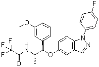 CAS 登录号：1034148-04-3, 2,2,2-三氟-N-[(1R,2S)-1-[1-(4-氟苯基)吲唑-5-基]氧基-1-(3-甲氧基苯基)丙烷-2-基]乙酰胺