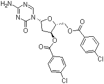 structure of CAS# 1034301-08-0, 3',5'-Bis-O-(4-chlorobenzoyl)-2-deoxy-5-azacytosine