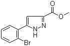 structure of CAS# 1035235-11-0, Methyl 5-(2-bromophenyl)-1H-pyrazole-3-carboxylate