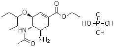 CAS 登录号：1035895-89-6, (3S,4S,5R)-4-(乙酰氨基)-5-氨基-3-(1-乙基丙氧基)-1-环己烯-1-羧酸乙酯磷酸盐