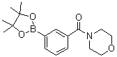 CAS # 1036991-25-9, (Morpholino)[3-(4,4,5,5-tetramethyl-1,3,2-dioxaborolan-2-yl)phenyl]methanone, 2-(3-(Morpholin-4-ylcarbonyl)phenyl)-4,4,5,5-tetramethyl-1,3,2-dioxaborolane