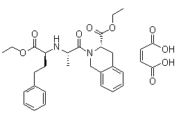 CAS 登录号：103733-36-4, (3S)-2-[(2S)-2-[[(1S)-1-(乙氧羰基)-3-苯基丙基]氨基]-1-氧代丙基]-1,2,3,4-四氢-3-异喹啉羧酸乙酯马来酸盐