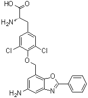 structure of CAS# 1037592-40-7, O-[(5-Amino-2-phenyl-7-benzoxazolyl)methyl]-3,5-dichloro-L-tyrosine