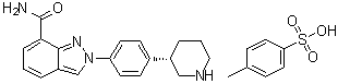 structure of CAS# 1038915-73-9, (3S)-3-[4-[7-(Aminocarbonyl)-2H-indazol-2-yl]phenyl]piperidine tosylate