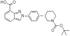 CAS 登录号：1038916-08-3, 2-[4-[(3S)-1-[(1,1-二甲基乙氧基)羰基]-3-哌啶基]苯基]-2H-吲唑-7-羧酸