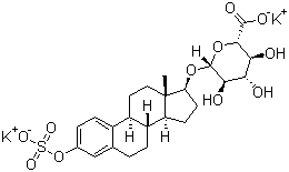 structure of CAS# 10392-35-5, beta-Estradiol-3-sulfate-17-glucopyranosiduronic acid dipotassium salt