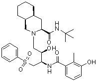 CAS # 1041389-29-0, (3S,4aS,8aS)-N-(1,1-Dimethylethyl)decahydro-2-[(2R,3R)-2-hydroxy-3-[(3-hydroxy-2-methylbenzoyl)amino]-4-(phenylsulfonyl)butyl]-3-isoquinolinecarboxamide