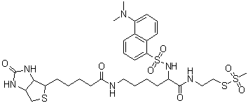 CAS # 1041392-69-1, 2-[[5-(Dimethylamino)naphthalen-1-yl]sulfonylamino]-N-(2-methylsulfonylsulfanylethyl)-6-[5-(2-oxo-1,3,3a,4,6,6a-hexahydrothieno[3,4-d]imidazol-4-yl)pentanoylamino]hexanamide
