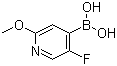 structure of CAS# 1043869-98-2, 5-Fluoro-2-methoxypyridine-4-boronic acid