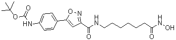 structure of CAS# 1045792-66-2, N-[4-[3-[[[7-(羟基氨基)-7-氧代庚基]氨基]羰基]-5-异恶唑基]苯基]氨基甲酸叔丁酯