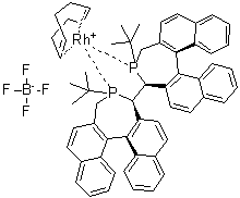structure of CAS# 1046806-02-3, [(3S,3'S,4S,4'S,11bR,11'bR)-4,4'-Bis(1,1-dimethylethyl)-4,4',5,5'-tetrahydro-3,3'-bi-3H-dinaphtho[2,1-c:1',2'-e]phosphepin][(1,2,5,6-eta)-1,5-cyclooctadiene]rhodium tetrafluoroborate