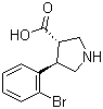 structure of CAS# 1047651-83-1, (3S,4R)-4-(2-Bromophenyl)pyrrolidine-3-carboxylic acid