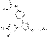2-Chloro-N-[4-[5-(3,4-dichlorophenyl)-3-(2-methoxyethoxy)-1H-1,2,4-triazol-1-yl]phenyl]-Acetamide molecular structure (CAS 1047953-91-2)