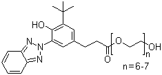 3-[3-(2-H-苯并三唑-2-基)-4-羟基-5-叔丁基苯基]-丙酸-聚乙二醇 300 酯分子结构 (CAS 104810-48-2)