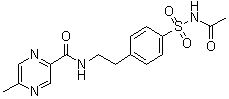 CAS # 104838-12-2, N-[2-[4-[(Acetylamino)sulfonyl]phenyl]ethyl]-5-methylpyrazinecarboxamide
