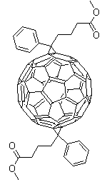 structure of CAS# 1048679-01-1, 3',3''-二苯基-3'H,3''H-二环丙烷并[1,9:52,60]富勒烯-C60-Ih-3',3''-二丁酸二甲酯