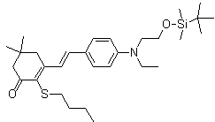 CAS 登录号：1048688-74-9, 2-(丁硫基)-3-[(1E)-2-[4-[[2-[[(叔丁基)二甲基硅烷基]氧基]乙基]乙基氨基]苯基]乙烯基]-5,5-二甲基-2-环己烯-1-酮
