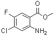 structure of CAS# 104901-79-3, 2-Amino-4-chloro-5-fluorobenzoic acid methyl ester