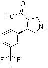 structure of CAS# 1049978-65-5, (3S,4R)-4-(3-(三氟甲基)苯基)吡咯烷-3-羧酸