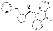 structure of CAS# 105024-93-9, (2R)-N-(2-Benzoylphenyl)-1-(phenylmethyl)-2-pyrrolidinecarboxamide