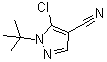 structure of CAS# 1050619-87-8, 5-氯-1-叔丁基-1H-吡唑-4-甲腈