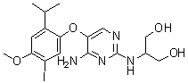 CAS 登录号：1050670-85-3, 2-[[4-氨基-5-[5-碘-4-甲氧基-2-(异丙基)苯氧基]-2-嘧啶基]氨基]-1,3-丙二醇