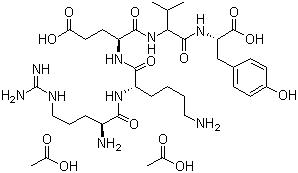 CAS # 105184-37-0, Splenopentin diacetate, L-Arginyl-L-lysyl-L-alpha-glutamyl-L-valyl-L-tyrosine diacetate