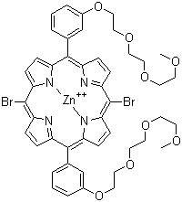 二溴双[3-[2-[2-(2-甲氧乙氧基)乙氧基]乙氧基]苯基]卟吩锌盐分子结构 (CAS 1051971-72-2)