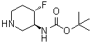 structure of CAS# 1052713-48-0, N-[(3S,4S)-4-Fluoro-3-piperidinyl]carbamic acid 1,1-dimethylethyl ester