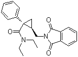 structure of CAS# 105310-75-6, cis-2-[(1,3-Dihydro-1,3-dioxo-2H-isoindol-2-yl)methyl-N,N-diethyl-1-phenylcyclopropanecarboxamide