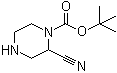 structure of CAS# 1053656-76-0, tert-Butyl 2-cyanopiperazine-1-carboxylate