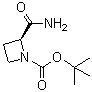 structure of CAS# 105443-94-5, (2S)-2-Carbamoylazetidine-1-carboxylic acid tert-butyl ester