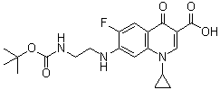 CAS # 105589-00-2, 1-Cyclopropyl-7-[[2-[[(1,1-dimethylethoxy)carbonyl]amino]ethyl]amino]-6-fluoro-1,4-dihydro-4-oxo-3-quinolinecarboxylic acid