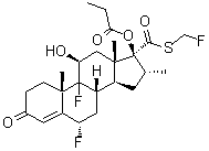 CAS # 105613-90-9, (6alpha,11beta,16alpha,17alpha)-6,9-Difluoro-11-hydroxy-16-methyl-3-oxo-17-(1-oxopropoxy)-androst-4-ene-17-carbothioic acid S-(fluoromethyl) ester