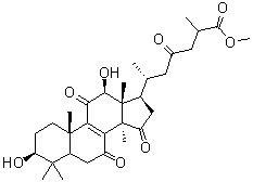 (3beta,12beta)-3,12-Dihydroxy-7,11,15,23-tetraoxo-lanost-8-en-26-oic acid methyl ester molecular structure (CAS 105742-81-2)