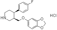 structure of CAS# 105813-04-5, 顺式-(-)-3-[(1,3-苯并二氧戊环-5-基氧基)甲基]-4-(4-氟苯基)哌啶盐酸盐