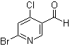 structure of CAS# 1060811-24-6, 6-Bromo-4-chloro-3-pyridinecarboxaldehyde