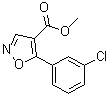 structure of CAS# 1065074-27-2, 5-(3-Chlorophenyl)-4-isoxazolecarboxylic acid methyl ester