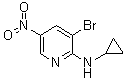 structure of CAS# 1065074-85-2, 3-Bromo-N-cyclopropyl-5-nitro-2-pyridinamine