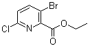 structure of CAS# 1065074-97-6, 3-Bromo-6-chloro-2-pyridinecarboxylic acid ethyl ester