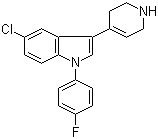 5-氯-1-(4-氟苯基)-3-(1,2,3,6-四氢-4-吡啶基)-1H-吲哚分子结构 (CAS 106516-07-8)