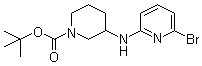 structure of CAS# 1065484-36-7, 3-[(6-Bromo-2-pyridinyl)amino]-1-piperidinecarboxylic acid tert-butyl ester