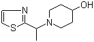 structure of CAS# 1065484-58-3, 1-[1-(2-噻唑基)乙基]-4-哌啶醇
