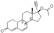 17-羟基-19-去甲-17alpha-孕甾-4,6-二烯-20-炔-3-酮乙酸酯分子结构 (CAS 106765-04-2)